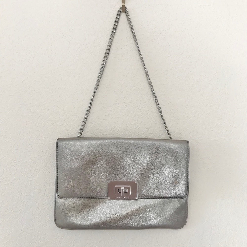 Michael Kors metallic Silver Dressy Handbag